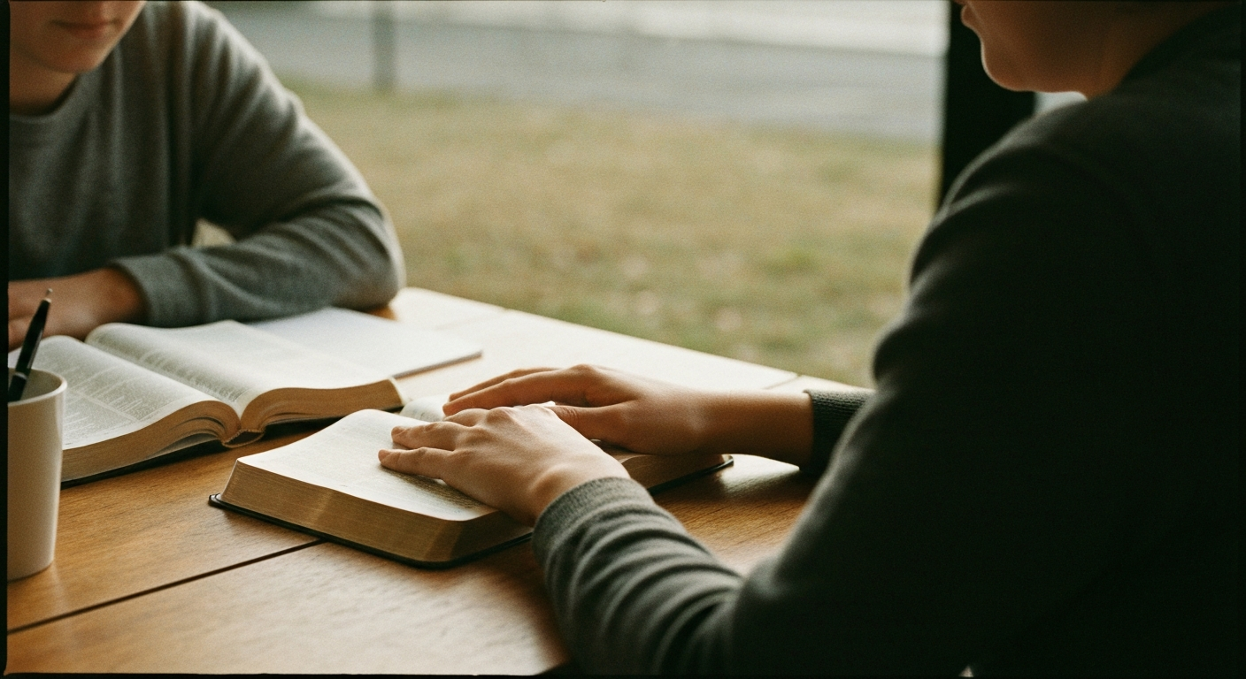 Smiling couple in modern Bristol. Alpha course testimony. Sceptic found faith after attending.