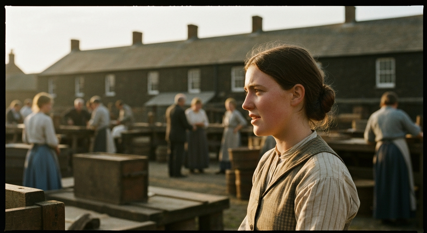 1860s Dundee jute mill photo: An ordinary moment mission. Mary Slessor, near, before Calabar missionary work. Scotland.